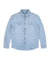 Casablanca Monogram Denim Shirt In Blue