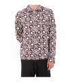 Casablanca Men Bordeaux Shirt With Classic Collar And All-over Monogram In Cotton Man In Brown