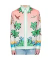Casablanca Graphic Print Button-down Collar Chest Pocket Shirt In Multicolor