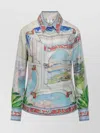 Casablanca Womens Le Passage Cuban-collar Silk Shirt