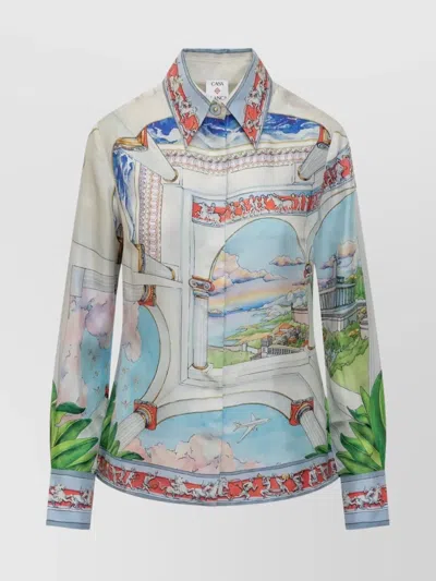 CASABLANCA LONG SLEEVE SILK SHIRT