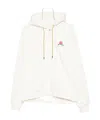 Casablanca Zip-up Hooded Sweatshirt With Patterned Accents In White