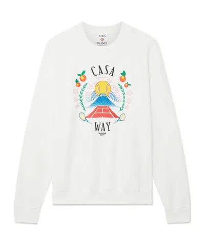 Casablanca Long Sleeve Sweatshirt In White