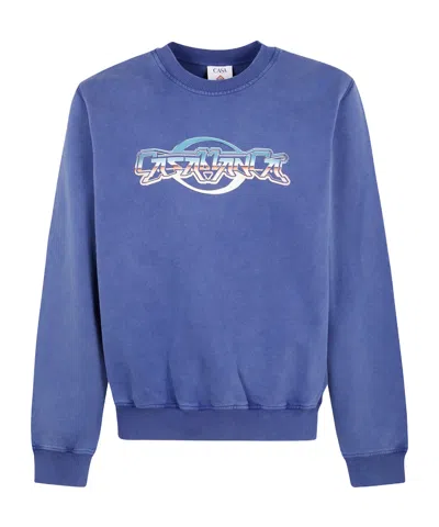 Casablanca Long Sleeve Sweatshirt In Blue