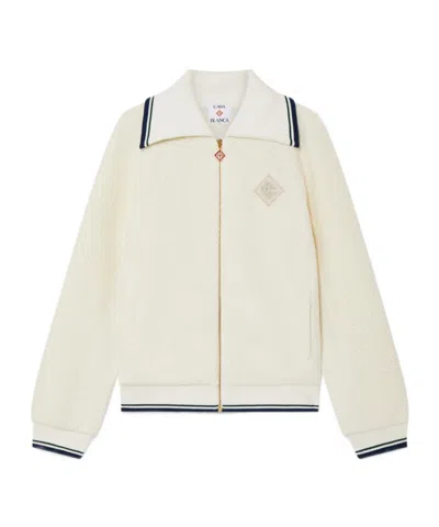 Casablanca Long-sleeved Cashmere Casual Jacket In White