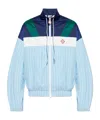 Casablanca Pinstripe Laurel Zip-up Track Jacket In Blue