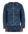 Casablanca Laser Monogram Denim Jacket In Blue