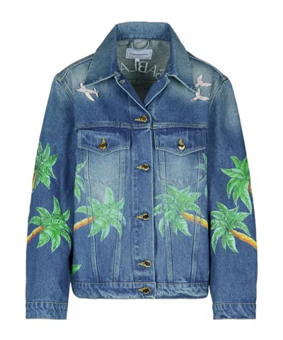 CASABLANCA LONG-SLEEVED DENIM COAT