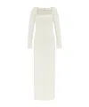 Casablanca Textured Knitted Maxi Dress In White