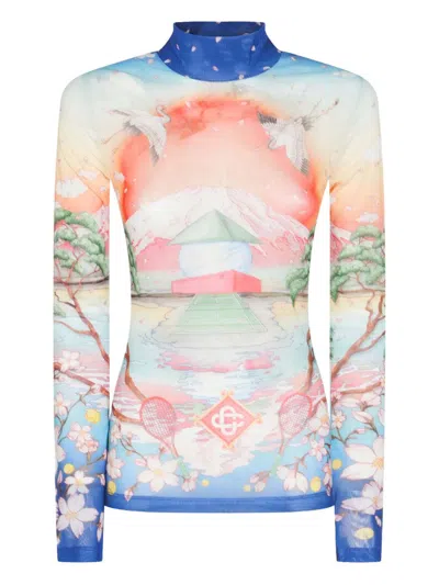 CASABLANCA CASABLANCA LONG-SLEEVED HIGH-NECK TOP