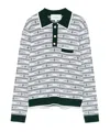 Casablanca Long-sleeved Knitted Polo Shirt In Gray