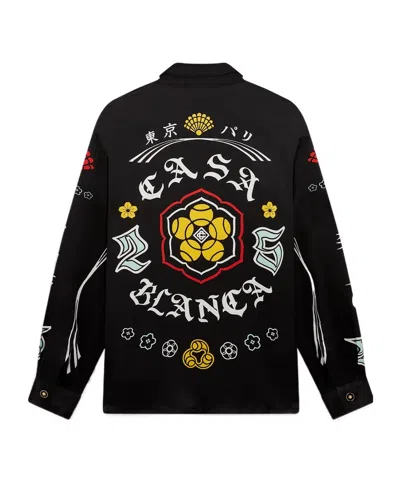 Casablanca Long-sleeved Logo Shirt In Black