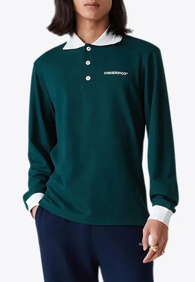 Casablanca Long-sleeved Polo T-shirt In Green