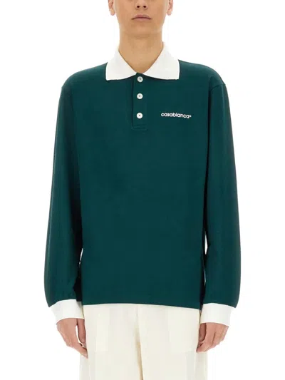 CASABLANCA LONG-SLEEVED POLO WITH LOGO