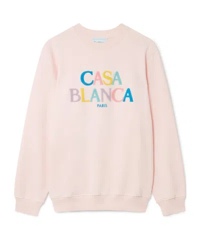 Casablanca Long-sleeved Pullover Hoodie In Pink