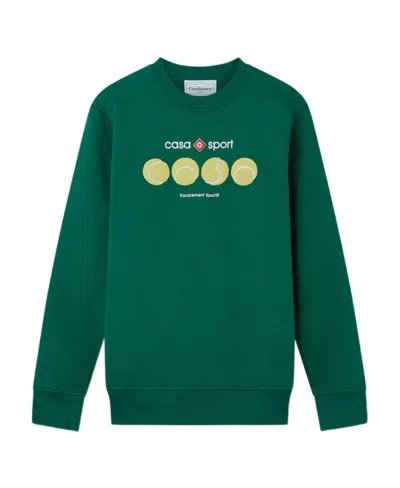 Casablanca Long-sleeved Round-neck Sweater In Green