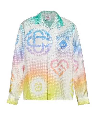 Casablanca Halftone Repeats Logo Shirt In Multi