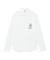 Casablanca White Shirt With Button-down Collar And Logo Embroidery On The Front In White