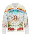 Casablanca Mens Chateau Marmont Camp-collar Graphic-pattern Linen Shirt In White