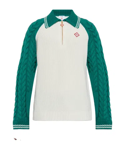 Casablanca Long-sleeved Sweater In White