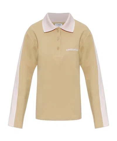 Casablanca Logo-embroidered Long-sleeve Sweater In Brown