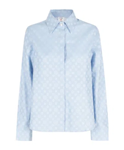 Casablanca Long-sleeved Straight-hem Shirt In Blue