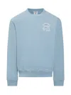 Casablanca The Beauty Of The World Cotton Sweatshirt In Pale Blue