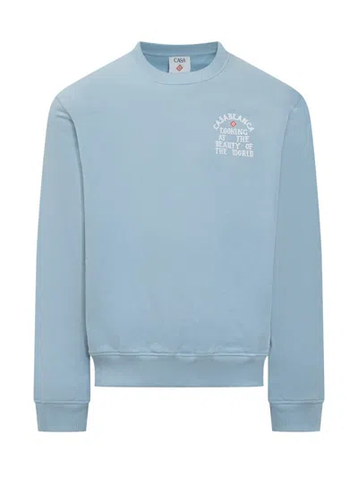 Casablanca Looking At The Beauty Sweatshirt In Blue