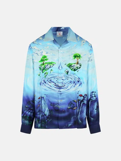 Casablanca 'lost Atlantis' Blue Silk Shirt