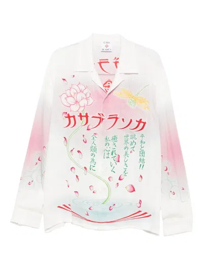 Casablanca Lotus-print Shirt In White