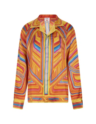 Casablanca Low Rider Long Sleeve Shirt In Multi
