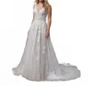 Casablanca Lucy Wedding Gown In Ivory/nude/silver In Gray