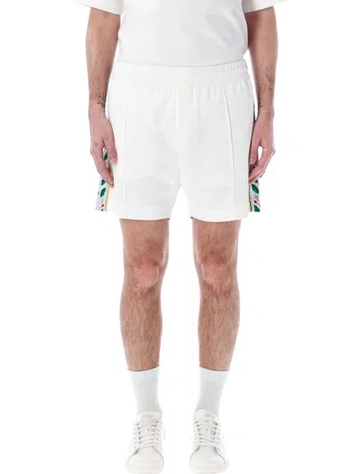 Casablanca Luxe Laurel Track Shorts For Men In White
