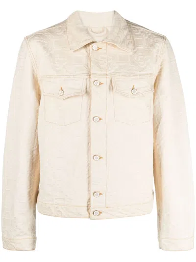 Casablanca Luxurious Cotton Denim Jacket For Men In White