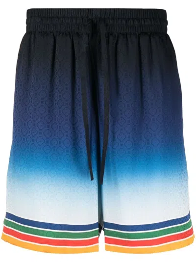 Casablanca Luxurious Silk Drawstring Shorts For Men In Tan