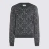 Casablanca Wool-blend Fluffy Monogram Sweater In Gray