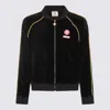 Casablanca Black Velvet Bomber Jacket With Yellow Profiles In Black