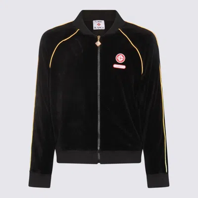 Casablanca Luxe Velvet Jacket Contrast Piping In Black