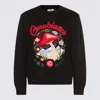 Casablanca Mushroom Embroidered Cotton Blend Sweater In Black