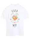 Casablanca Casa Way Orange Mascot Short Sleeve T-shirt In White