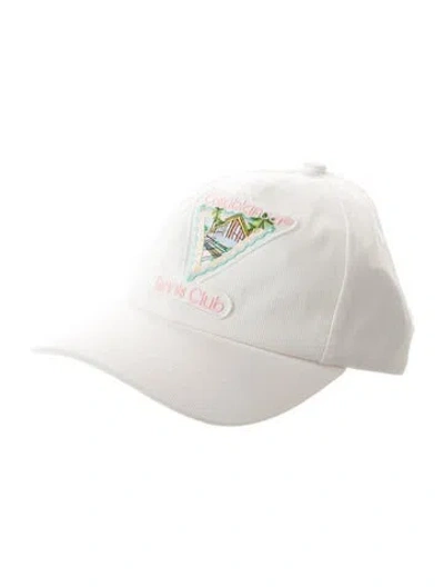 Pre-owned Casablanca Maison De Reve Embroidered Patch Cap 'white' W/ Tags