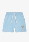 Casablanca Maison De Reve Straight-leg Logo-embroidered Cotton-jersey Shorts In Blue