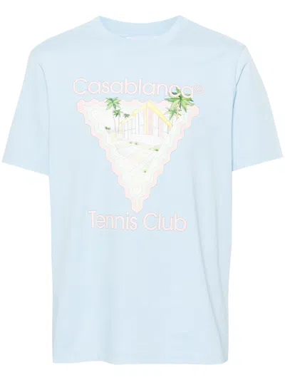 Casablanca Blue Maison De Reve T-shirt In Light Blue