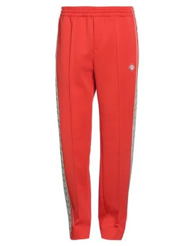 Casablanca Man Pants Tomato Red Size Xl Polyester, Elastane