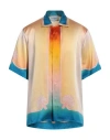 Casablanca Silk Short Sleeve Printed Shirt In Mandarin