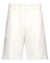 Casablanca Man Shorts & Bermuda Shorts Cream Size 32 Virgin Wool In White