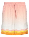 Casablanca Gradient-effect Drawstring Silk Shorts In Pink