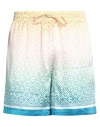 Casablanca Gradient Letter Silk Shorts In Pink