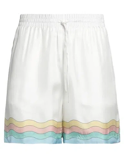 CASABLANCA CASABLANCA MAN SHORTS & BERMUDA SHORTS WHITE SIZE L SILK