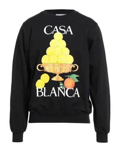 Casablanca Man Sweatshirt Black Size Xxl Organic Cotton, Elastane